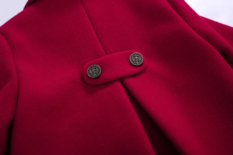 Pettigirl new Popular Solid Color Red Warm Children Girls' Jackets & Coats Latest and Stylish 1BAG=1PCS