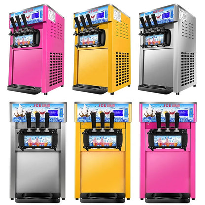 Commercial Automatic Table Top Ice Cream Machine 3 Flavors Soft Ice Cream for Sale Made with Fresh Milk