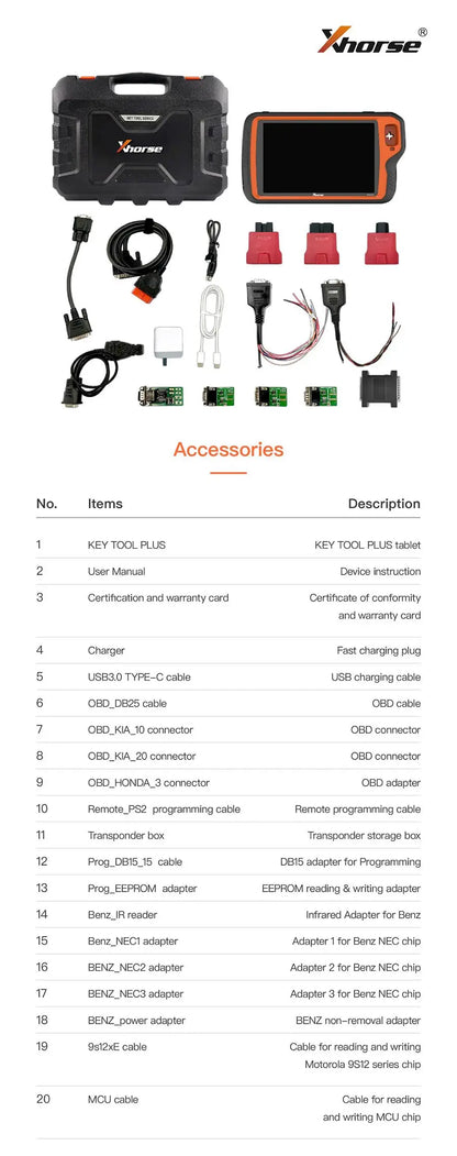 EU/UK Tax+Ship Free Xhorse VVDI Key Tool Plus Pad Full Configuration Advance Version GL for Benz Car Key Programmer Tool
