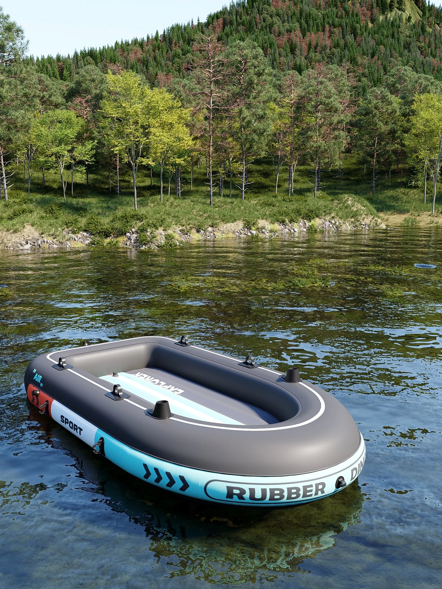 OEM Factory Price PVC  Material Rowing Boat with Hand Pump Outdoor Inflatable Fishing Boat for Sale