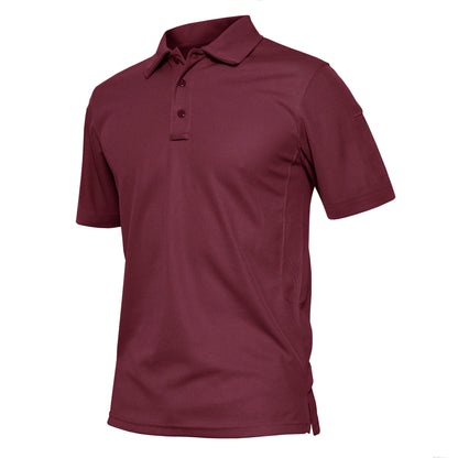KEFITEVD Summer Golf T-shirts Men's Short Sleeve Quick Drying Polo Shirt Lightweight Outdoor Hiking Camping T-shirts Tee Tops