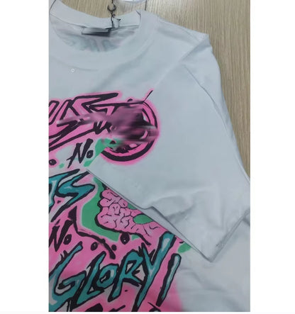 Factory Direct Sale Trend Hell and Star NFC Series Printed Cotton Men's and Women's Loose Short Sleeve Casual Summer T