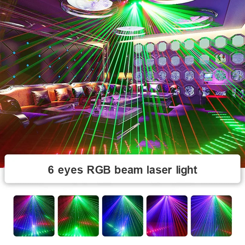 High Brightness DMX512 Laser Beam Light Projector Show Stage DJ Equipment 6 Eyes sharp Beam Moving Head Light