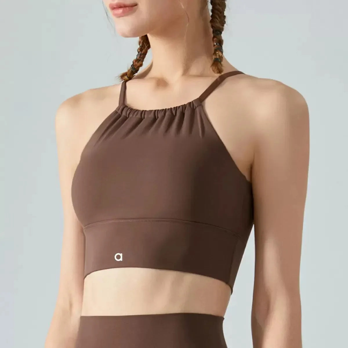 Women's Sexy Fitness Yoga Top, with Thin Straps, Cross-back, Short-length Woven Fabric, Suitable for Exercise