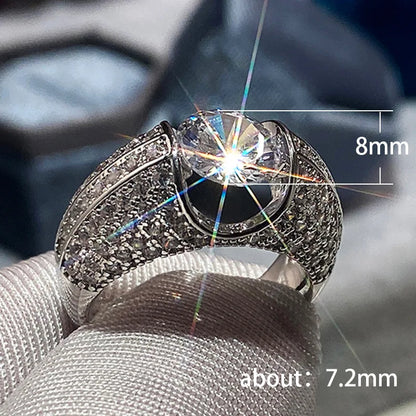 F667 Diamond Ring White Gold Round Brilliant Cut Natural G Color Women's Engagement Jewelry