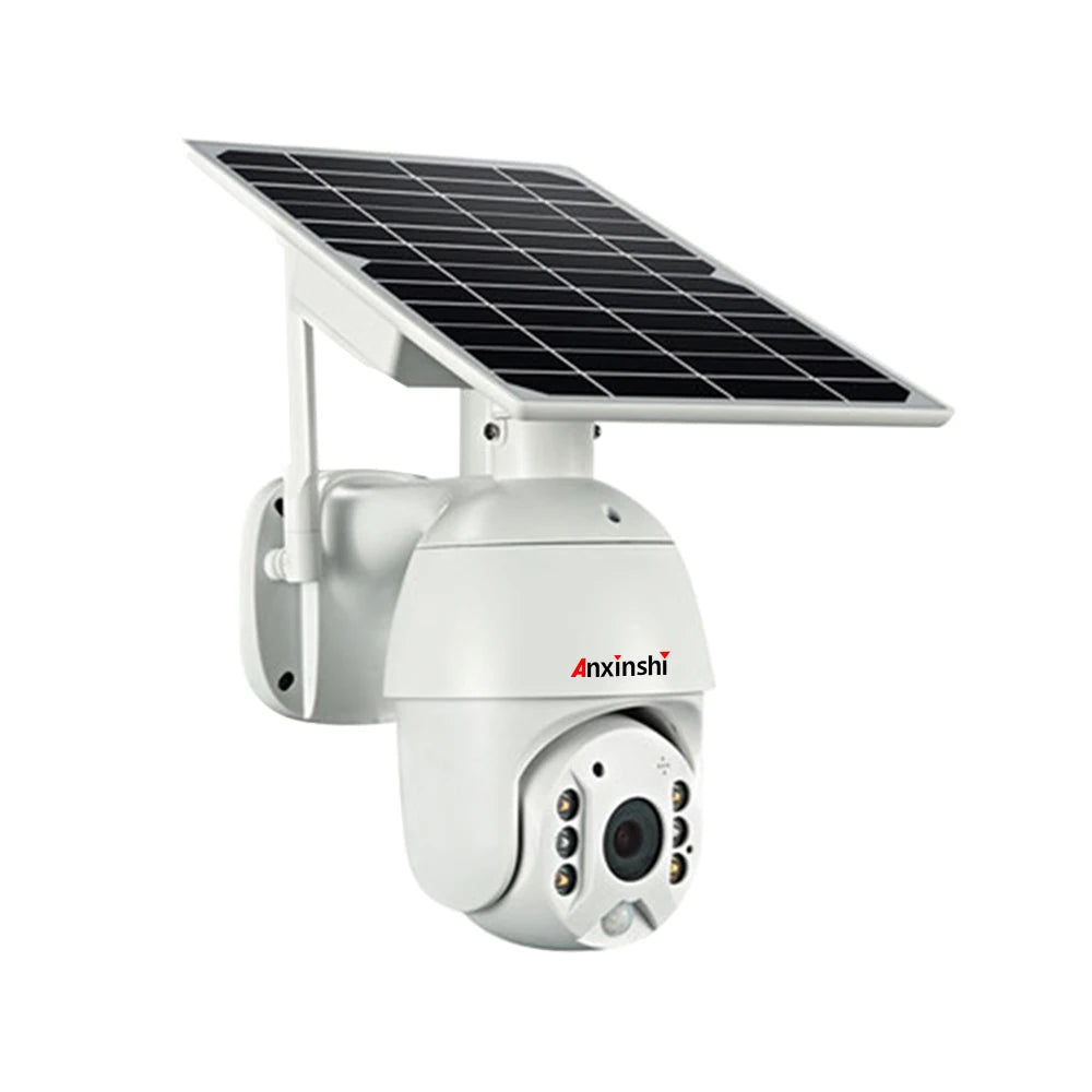 Anxinshi Ubox App 1080P Two Way Voice 4G Wifi IP Solar Panel Battery Dual Power PTZ CCTV Camera