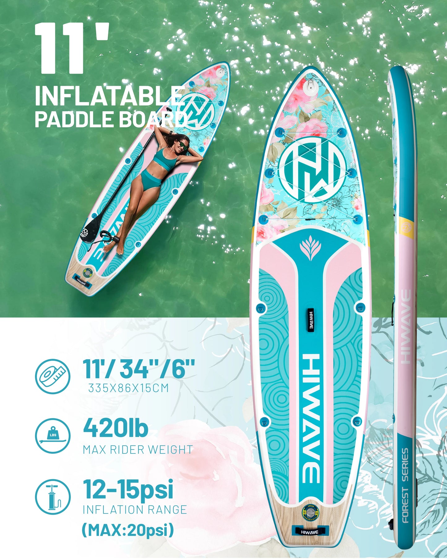 New Design European Warehouse Stand up Paddle Board 11'x34''x6'' Inflatable sup Paddle Board with Heat Sealing Technology