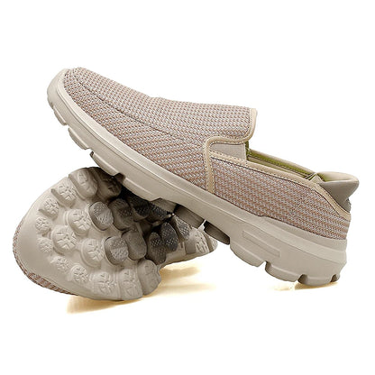 New Wholesale Unisex Wome Men Knitting Mesh Flat Eva slip on Branded comfort Elderly Shoe Running 37-45# Sports Factory Shoe Man