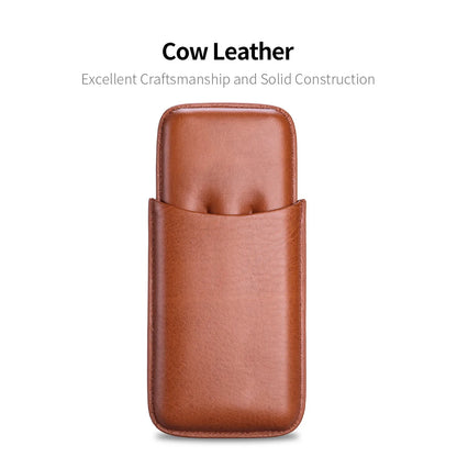 3 Tube Humidor Box Holder With Cigar Cutter Leather Gadgets Travel Portable Cedar Wood Cigar Case