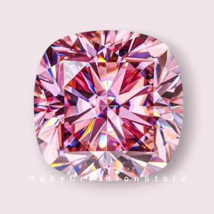 Pink Cushion Cut Moissanite Loose Stone VVS1 Clarity Gemstone for Jewelry Making All Sizes