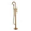 Luxury Hotel Project Gold Chrome Freestanding Bathtub Faucet Set Modern Rain Brass Mixer Shower Bath Taps With Hand Shower