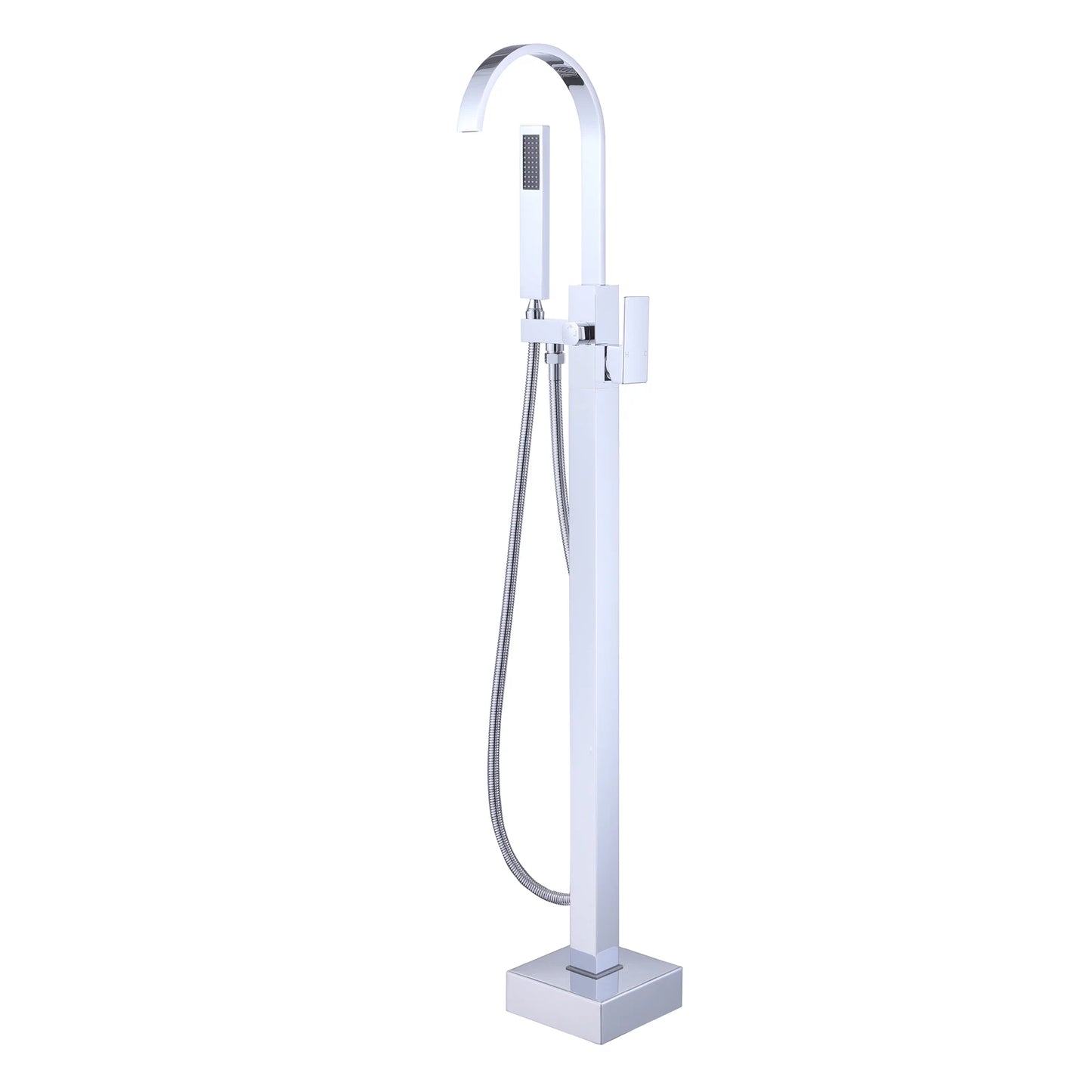 Floor Mounted Bath&Shower Faucet Bathroom Equipped with Handheld Shower Brass Free Standing Rainfall Shower Faucet