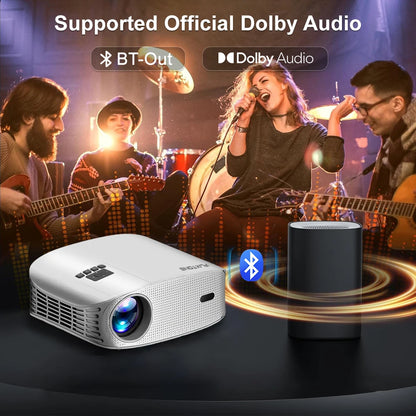 EU Stock D8W Projector Dolby Audio Full HD 1080P Support 4K Portable Projector 4K Android Home Cinema Beamer