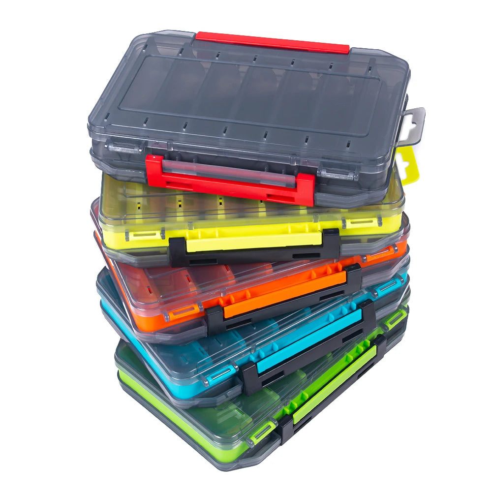 19.5*13.5*3.5cm Professional Lure Bait Double-sided Storage Fishing Gear Box Fishing Supplies Accessories Fishing Tool Box