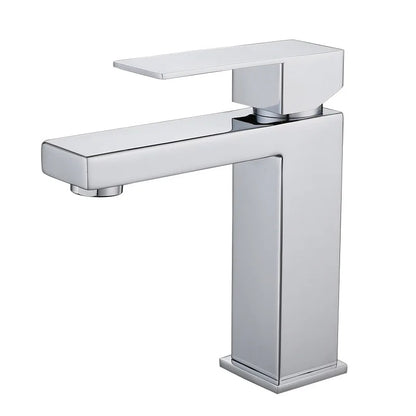 304 Stainless Steel Single Hole Basin Faucets with Ceramic Valve Core Modern Square Design Wall-mounted Bathroom Mixer Taps