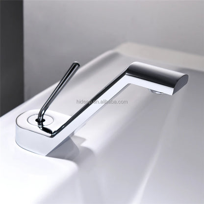 HIDEEP Brass Chrome/Black/Gold/Gray Modern Single Handle Single Hole Wall-Mounted Metered Bathroom Hot Cold Water Wash Faucet