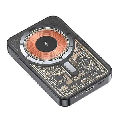2025 Hot Selling Transparent Holder Power Bank 5000mAh Wireless 15W Fast Charging Magnetic 2-in-1 Quick Charger