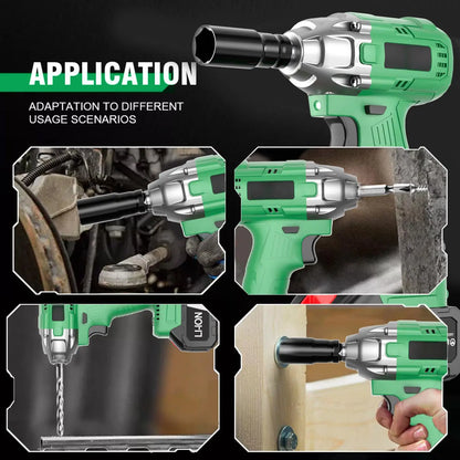 20V Cordless Impact Wrench DIY Grade Electric Wrench Drill for Car Max Torque 320nm Battery Powered