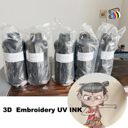 Verytack V202502 1000ml Eco-Friendly UV Water-Based Pigment for for Printhead Digital Printing 3D Embroidery Printing
