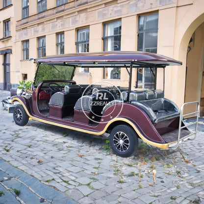 2025 Elegant Amusement Park 6 8 11 Passenger Sightseeing Electric Tourist Car Vintage Electric Sightseeing Car