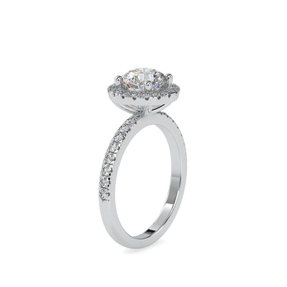 Classy Cute Lab Grown Diamond Engagement Ring 35 Total Certified VS-VVS Clarity Brilliant Cut Luxury Style Silver Plated Women's