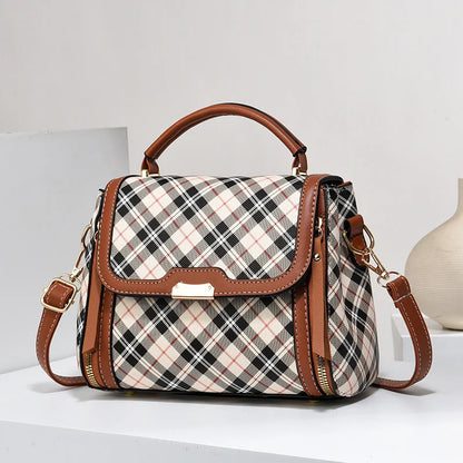 2024 New Contrast Color Small Bag Lingge Trendy Versatile One Shoulder Casual Crossbody Bag19907