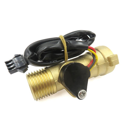 DN15 Male/Female Thread Brass Water Flow Sensor NPN 1/2\" Water Heater Flowmeter with Solenoid Power DC3.5~24V OEM Customizable