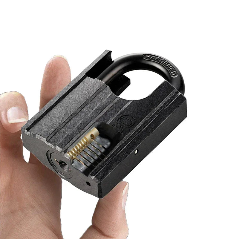 OPEL Heavy Duty Hardened Iron Anti-Theft Waterproof Padlock A3 Steel Shackle Key Operated Black Color for Outdoor/Indoor Use