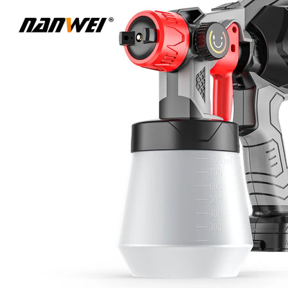 NanWei High Voltage 800W Electric Paint Spray Gun 220v Lithium Nozzle Pneumatic Power Source Battery Operated Paint Equipment