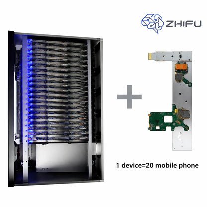 Professional P30 Phone Farm Box 4U Rackmount Server Chassis Metal ATX Power Supply 20/30 Ports USB 2.0 Hub App Testing with Fan