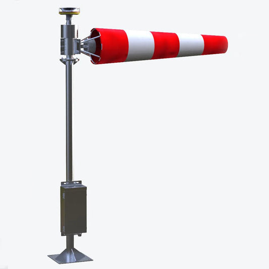 Wind Directional Indicator for a Helipad or Airport Heliport Wind Cone with Obstruction Light