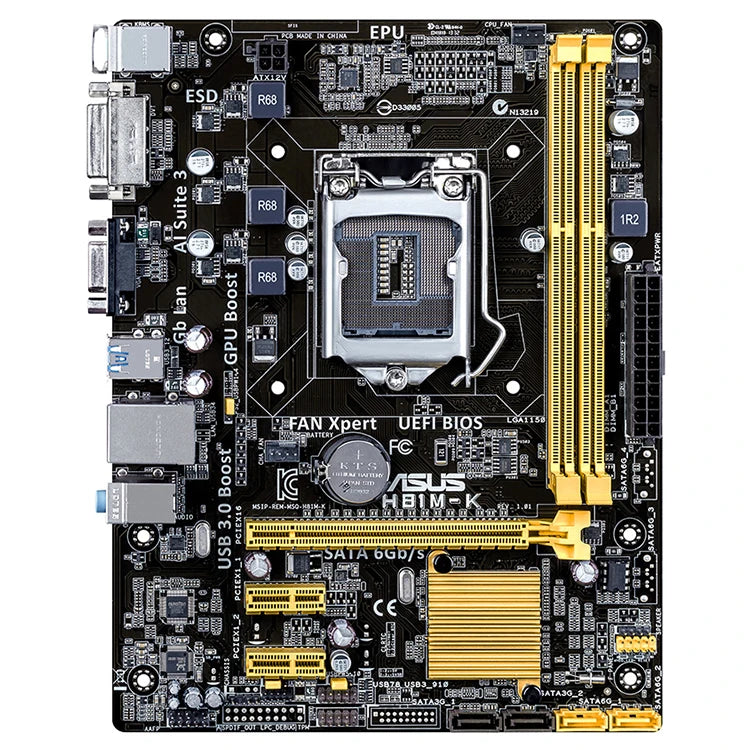 ASUS H81M-K Used Gaming Motherboard with Intel Socket 1151 for 4Generation Core I7/Core I5/Core I3/Pentium/Celeron Processors