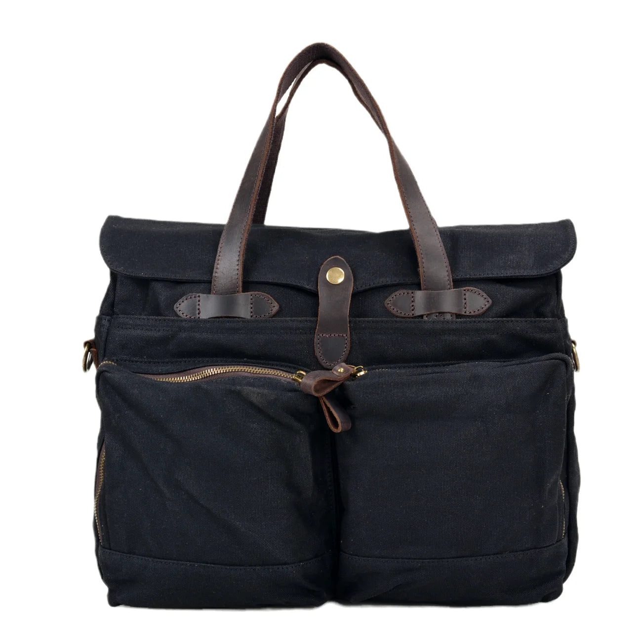 Soft Batik Canvas Men's Business Briefcase 15.6 Inch Computer Bag Retro Casual Handheld Shoulder Crossbody Bag