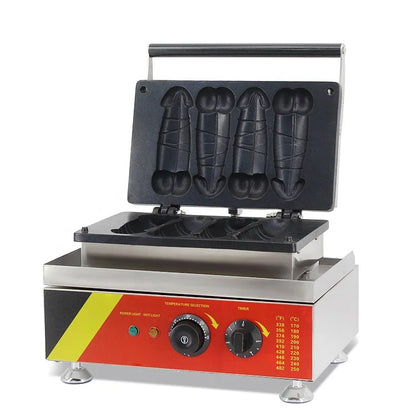 Snack Food Machine 4 Piece Penis Shape Waffle Maker Hot Dog Making Baker for Sale