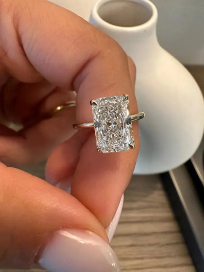 4 Carat Radiant Cut Lab Grown Diamond Engagement Ring IGI Certified Lab Created Diamond Ring