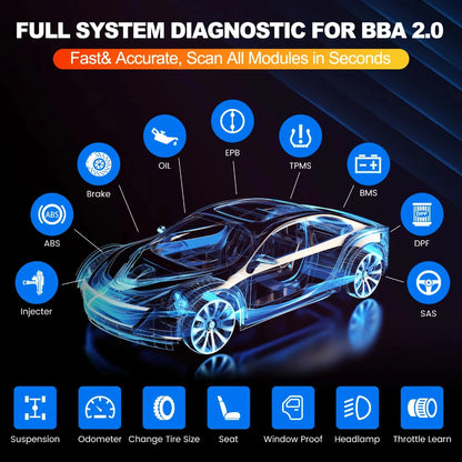 LAUNCH Creader Elite 2.0 Diagnostic B-M-W Dedicated Bidirectional OBD2 Mercedes Audi Compatible Lifetime Free