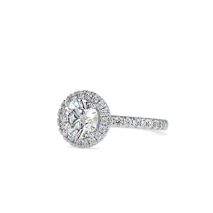Classy Cute Lab Grown Diamond Engagement Ring 35 Total Certified VS-VVS Clarity Brilliant Cut Luxury Style Silver Plated Women's