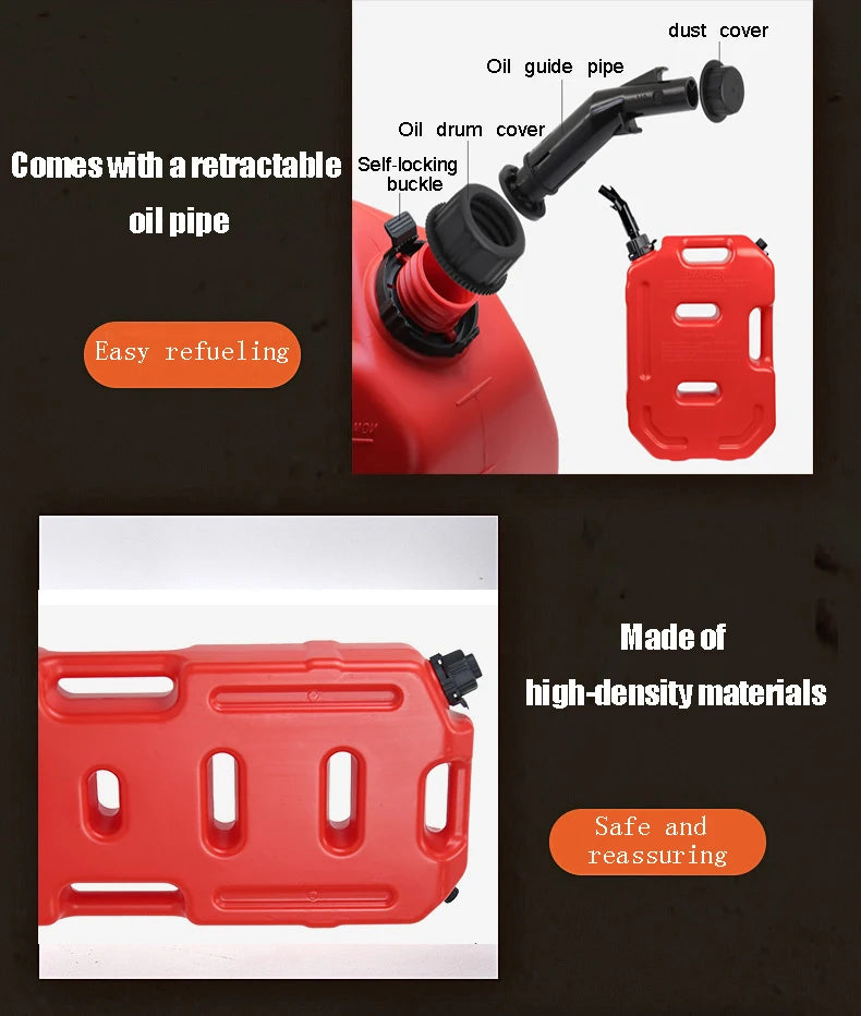 Hot Sales 20L Portable Outdoor Fuel Tank Car Pickup Camping Motorcycle Use Exterior Gasoline Jerry Can Accessory for Tacoma