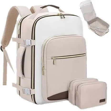 Cross-Border Color-Block Multi-Piece Set Oxford Waterproof Backpack Large Capacity for Business Trip Carry-On Luggage Laptop
