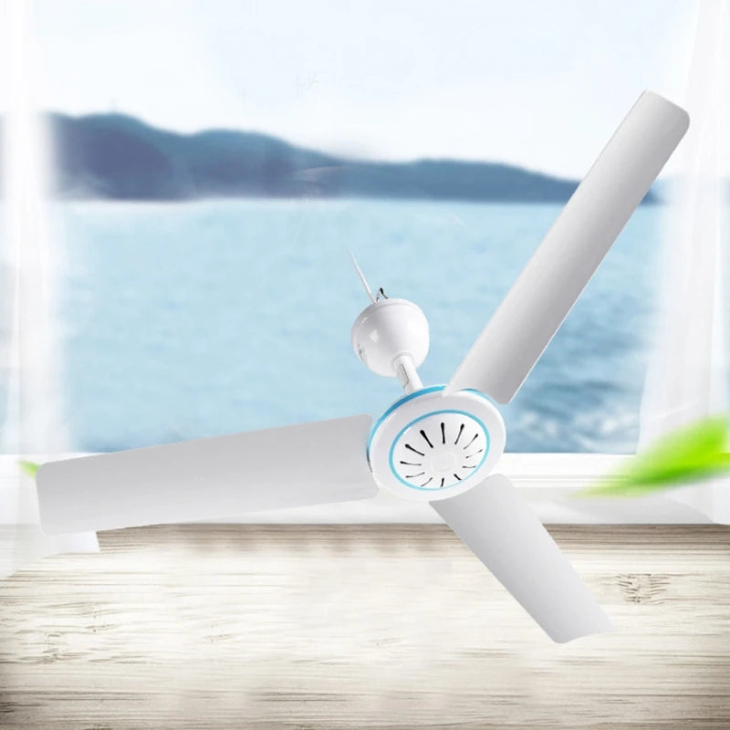 12V Mute Ceiling Fan 19.6inch Silent Camping Tent Hanging Fan without Switch 230cm Cable for Outdoor Hiking Bed Home Picnic