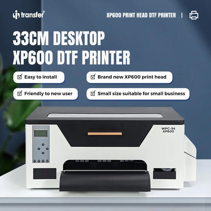 Fast Printing DTF Printer XP600 White Ink Circulation PET Film Print T Shirt Heat Transfer Machine Desktop A3 DTF Printer