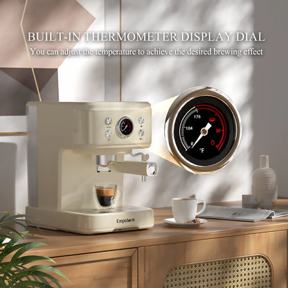 Commercial Semi-Automatic Electric Espresso Coffee Machine Brew System White Color 120V/220V Household Use Complete Accessories