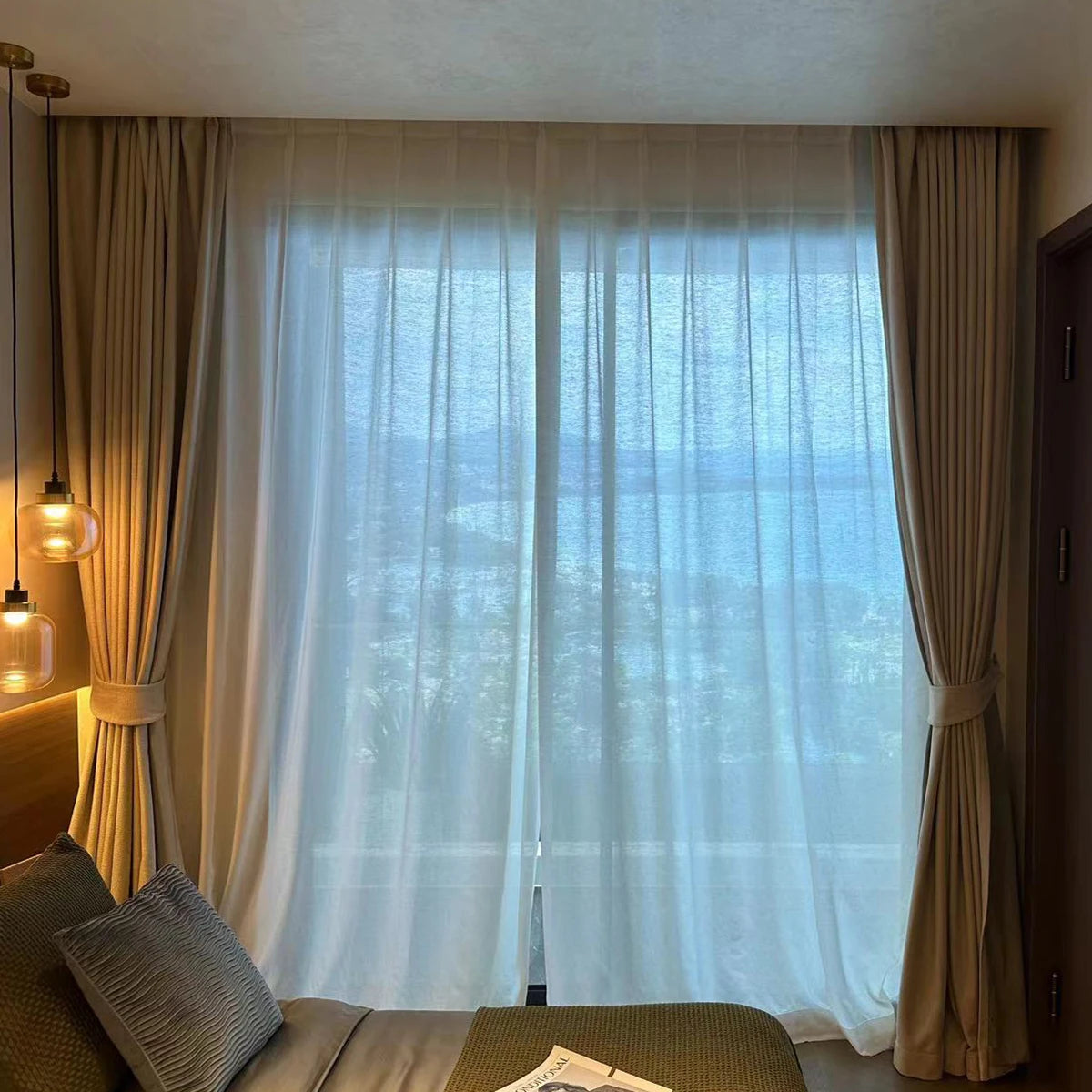 Hot Selling New Modern Hotel Sheer Curtain Fabric Sample 82 Types of Fabric Voile Transparent Tulle Curtains for the Living Room