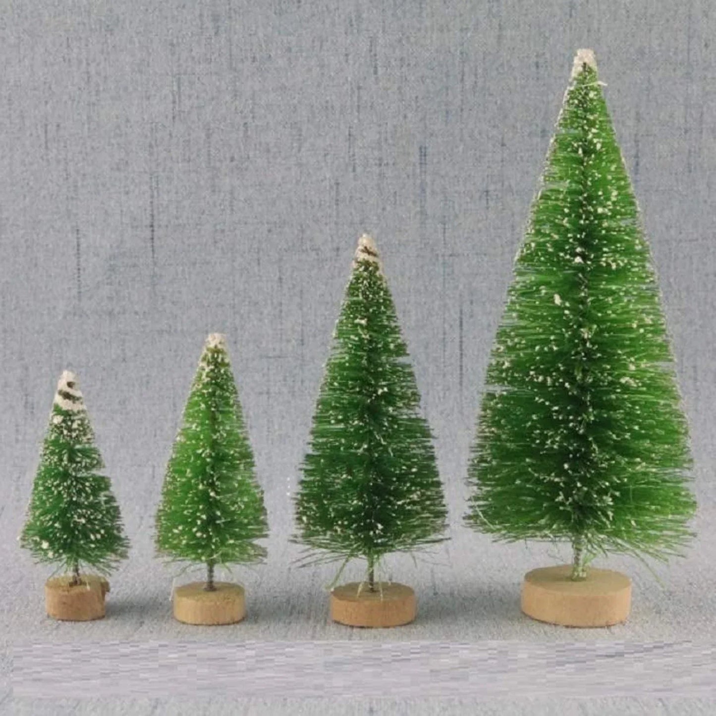 10 Pcs 4.5cm Decorated Christmas Tree Fake Pine Tree Mini Artificial Christmas Tree Santa Snow Navidad Xmas Decor Noel New Year