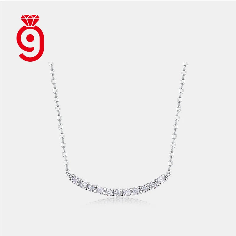 Custom Moissanite Pendant Necklace VVS1 Diamond Simple Charm Bar Necklace Women Gift 925 Sterling Silver Jewelry Necklace
