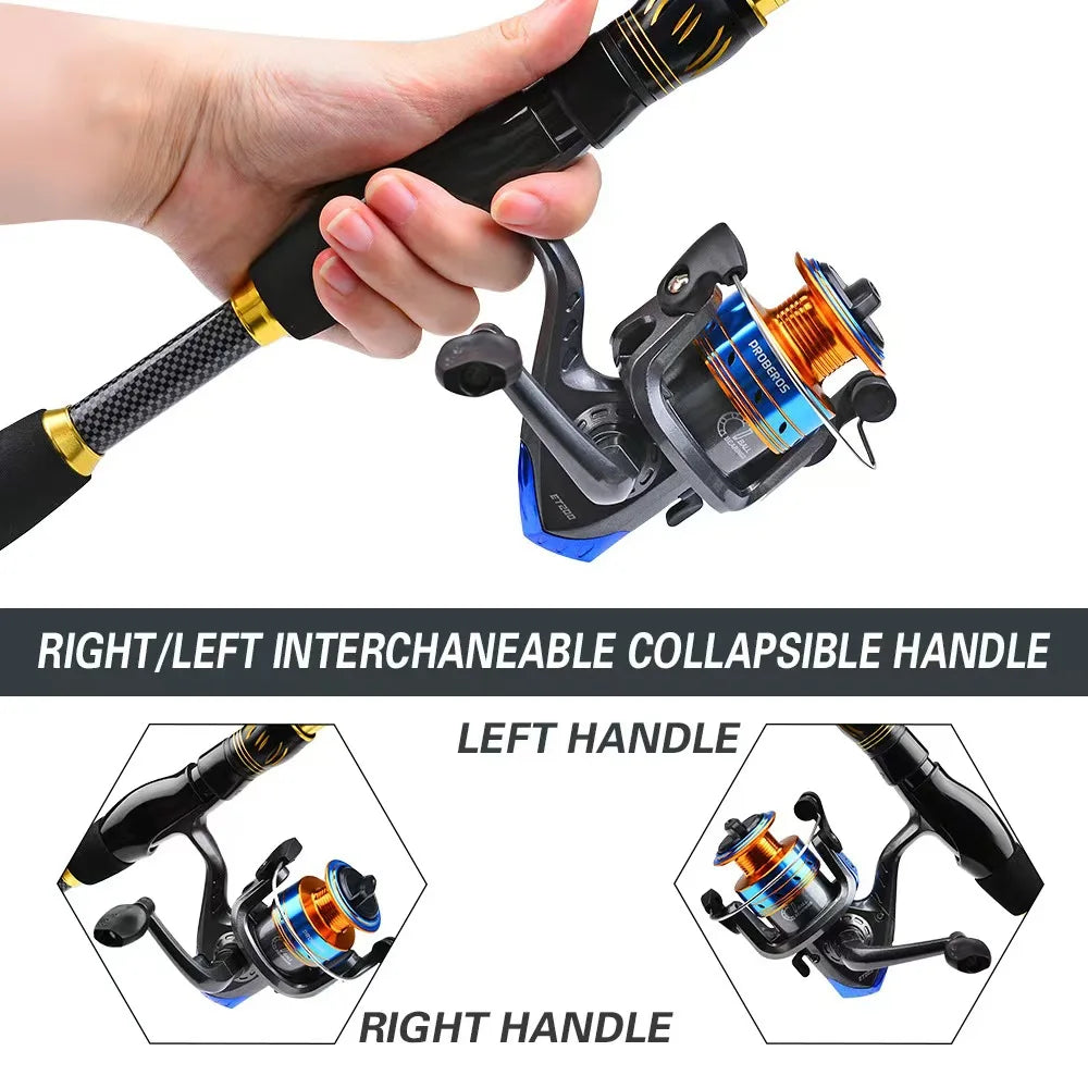 Long Throw Casting Fishing Reel Fishing Rod Bag Combination  Sea Rod Set   Carbon Fiber Sea Fishing Rod  Novice Set in Stock