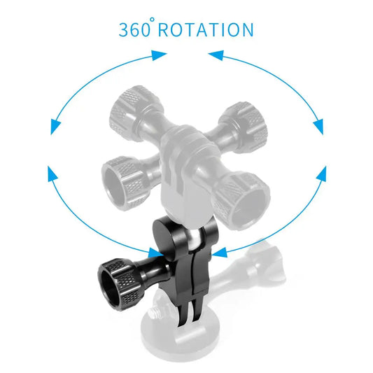 Universal Aluminum Arm Adapter Mount Bracket Connector W/ Knob 1/4'' Inch Screw for GoPro for OSMO Action YI Sports DSLR Cameras by PDG ibma