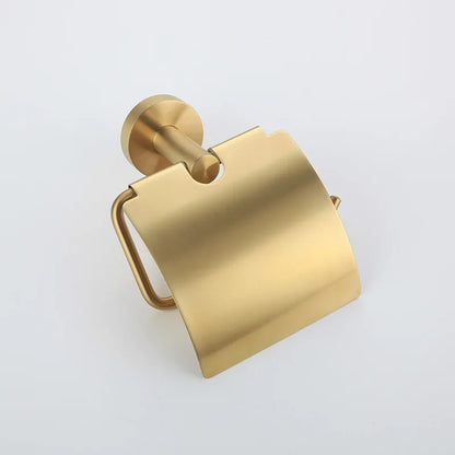 Bathroom Accessory Brushed Gold Tissue Holder Toilet Paper Roll Holder With Cover