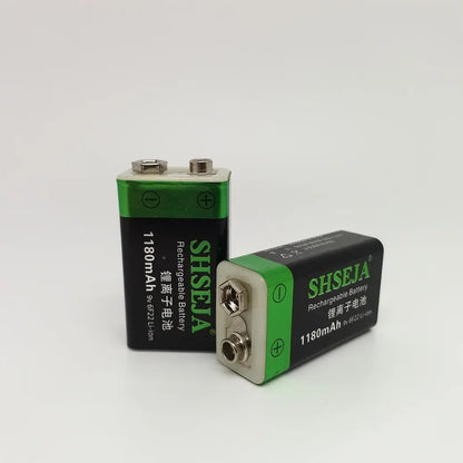 1180MAH 9v usb rechargeable battery lithium 6f22 9V li-ion batteries for multimeter Smoke alarm metal detector etc batteries