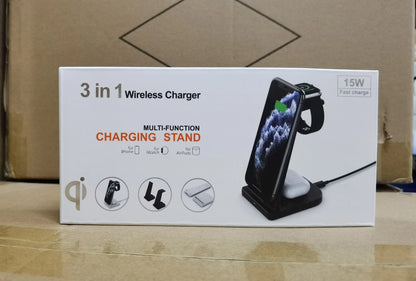 Foldable Wireless Charger PD QC3.0 10W 5V/3A Output Custom 3-in-1 Fast Charging for Phones Watch Earphones Dropshipping